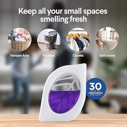Clorox Fraganzia Small Rooms Air Freshener, Lavender with Eucalyptus - Peel & Place Air Freshener, No-Plug, Battery-Free for Closets, Laundry Room, Entry Way, Bathroom, 0.25 Fl Oz Each, 2 Count