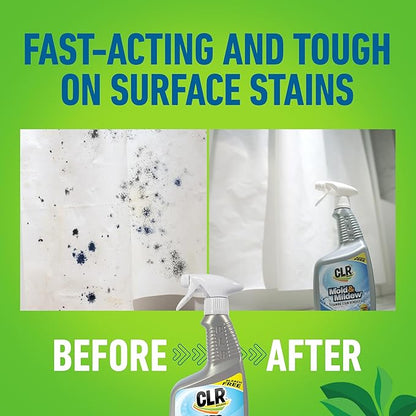 CLR Brands Mold and Mildew Stain Remover, 32 oz. Spray Bottle, Pack of 2, Multi-Surface Stain Remover, Works on Tile, Wood, Concrete, Glass, and More