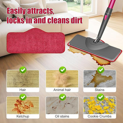 Yuunaie Steam Mop Pads for Schenley, 6-Pack Microfiber Pads for Schenley Steam Mop 7 in 1, Machine Washable Reusable Replacement Mop Pads Compatible with Schenley Steam Mop Cleaner