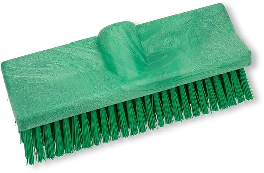 SPARTA 40423EC09 Plastic Floor Scrub Brush, Wall Brush, Equipment Brush With Nonabsorbent Bristles For Industrial Kitchens, Hospitals, Commercial Cleaning, 10 Inches, Green