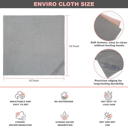 Enviro Cleaning Cloth Set, Quality Replacement for Norwex Enviro Cloth, Basic Package Cleaning Cloth. for Cleaning Home, Car, Bar, Hotel Office. Only Water is Needed to Complete The Cleaning