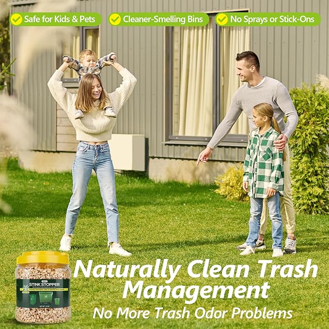 USKICH Outdoor Trash Can Deodorizer Odor Eliminator,Garbage Disposal Cleaner and Deodorizer,Plant-Based Purifying Sage Absorbing Granules for Trash Bins,Dumpster,Outdoor Waste and Garbage Cans,12 OZ