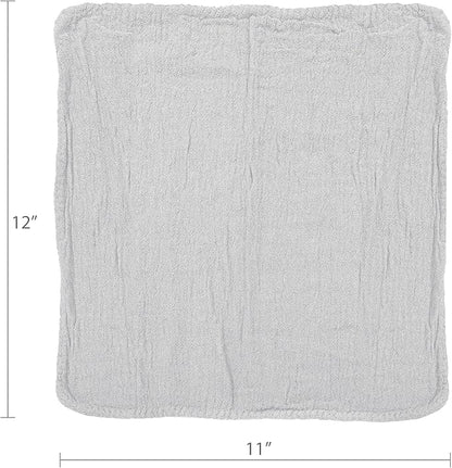 Detailer's Preference Absorbent Cotton Shop Towels, Reusable Cleaning Rags for Auto, Garage, Home, Kitchen, Industrial Use, Wipe Spills, Grease, Oil, Grime, Dirt & More, 11x12, 50-Pack, White