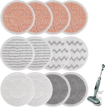 Pads for Shark Steam Scrub Mop: 12 Pack Spin Mop Refills Fit for Shark S7000 S7001 S7000C S7201 S7000AMZ S8201 S8001 Steam and Scrub Pads - Hard Floor Steam Mop Washable Pads S7001TGT