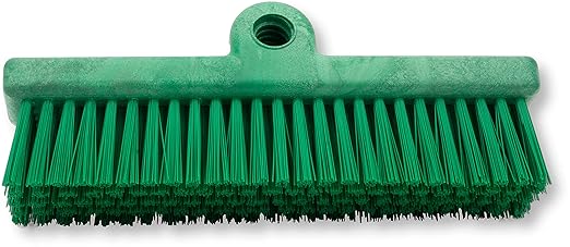 SPARTA 40423EC09 Plastic Floor Scrub Brush, Wall Brush, Equipment Brush With Nonabsorbent Bristles For Industrial Kitchens, Hospitals, Commercial Cleaning, 10 Inches, Green