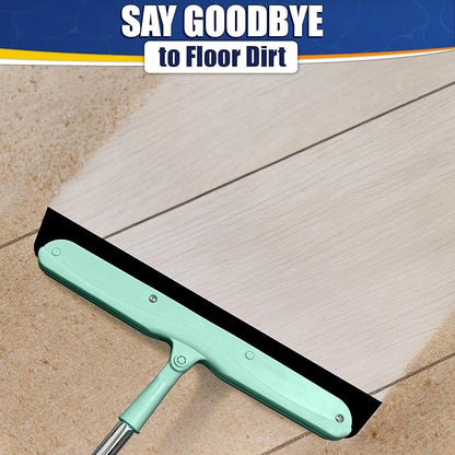 Floor Squeegee - 34.5" Telescoping Squeegee for Window Cleaning with Durable Stainless Steel Blade for Clear Surface Wiping - Suitable for Bathroom Mirrors, Car Windows and Home Surfaces