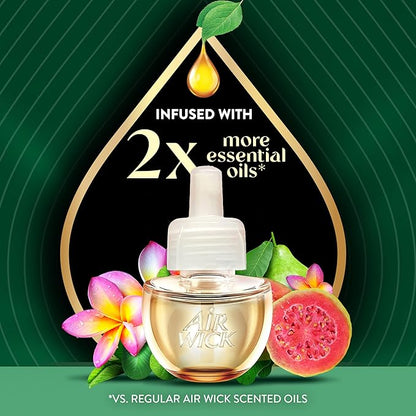Air Wick Vibrant Plug in Scented Oil Refill, 5ct, Nectarine & Paradise Flower, Air Freshener, Essential Oils