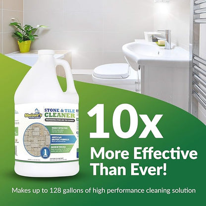 Sheiner's - Stone and Tile Cleaner, Ready-to-Use Multipurpose Cleaner for Garage Floor Tiles, Polished Stones, Granite Stone, Marble Tile, Slate Tile, and More Concrete Surfaces, 1 Gallon