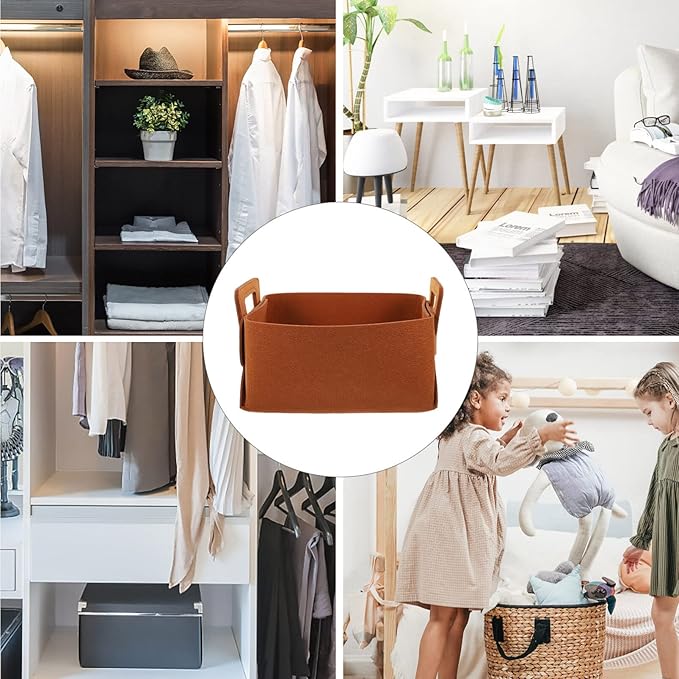 Ciieeo Laundry Basket Foldable Laundry Hamper Laundry Basket Waterproof Laundry Hamper with Handle Clothes Hamper Organizer for Laundry, Clothes and Toys（25*18*15cm/brown）
