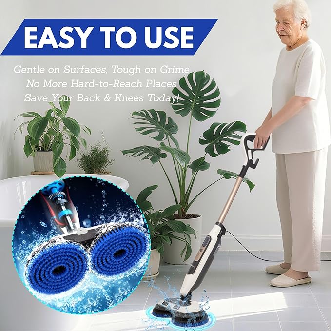 Frescares S7001 Upgraded Replacement Steam Mop Brush Head for Shark,S8201 S8001 S7000 S7201 S7000AMZ S7005 S7020 S7001C Scrubbing and Sanitizing Hard Floor Steam Mop Pads (2Blue)