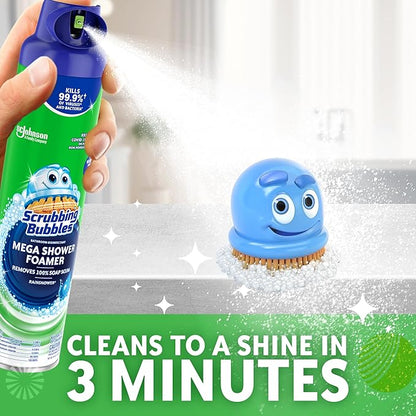 Scrubbing Bubbles Mega Bathroom and Shower Foamer Aerosol, Rainshower Scent, 20oz (Pack of 2)
