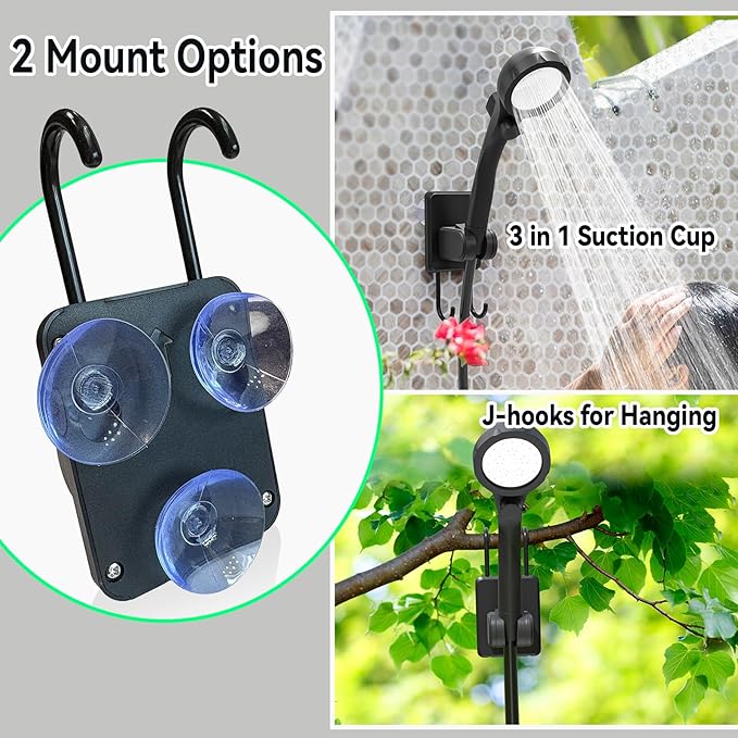 Clirass Portable Shower for Camping, 6000mAh Rechargeable Camping Shower Pump with Power & Temperature Display, Shower Head and Bidet Sprayer,Outdoor Shower Pump for Hiking, Travel, Pet
