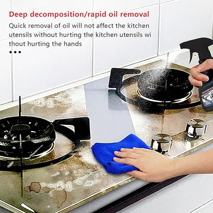 120ML Gas Range Cleaner Degreaser,Effective Clean Up Kitchen Oil Stains,Grease & Grime Remover, Kitchen Cooktop Cleaning Spray