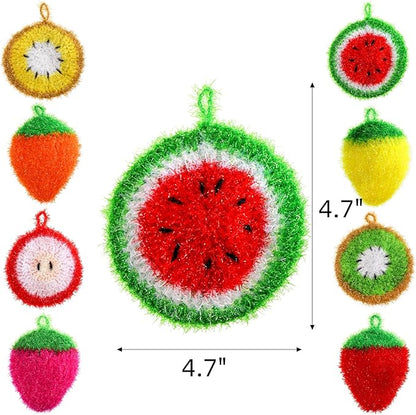 16 Pieces Fruit Dish Scrubber, Non Scratch Dish Washing Sponge, Double Layer Reusable Kitchen Scrubber Cleaning Sponge for Dishwashing, Cleaning Dishes, Cookware Tubs Sinks