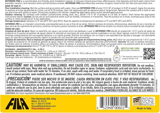 FILA Surface Care Solutions, DETERDEK PRO Cementitious Grout Haze Remover, 1 GAL