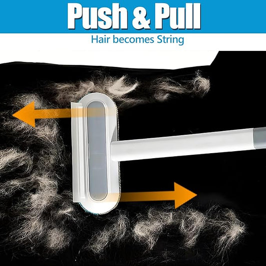 Magic Pet Hair Remover for Dog Cat Owner 2 Pieces, TikTok 4 in 1 Multifunctional Pet Hair Removal Tool for Couch Furniture Carpet Clothing, Reusable Washable Broom Brush for Window Tile Lint Cleaning
