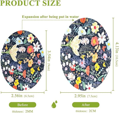Clipart Floral Kitchen Scrub Sponges, Pop-up Kitchen Cleaning Sponges Reusable Dish Washing Sponges for Bathroom Household Cleaning 3 Pack - Non Scratch Scrubber