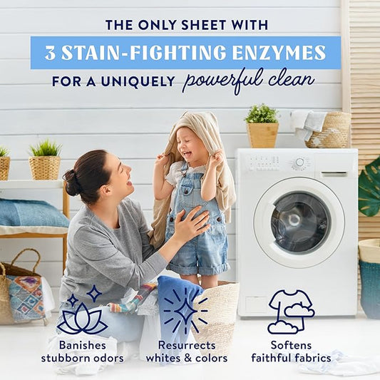 Cleancult Laundry Detergent Sheets - Resealable Box - 3 Stain Fighting Enzymes - Fresh Linen - 60 Loads - Free of Harsh Chemicals - No Mess - No Plastic Waste (Pack of 2)