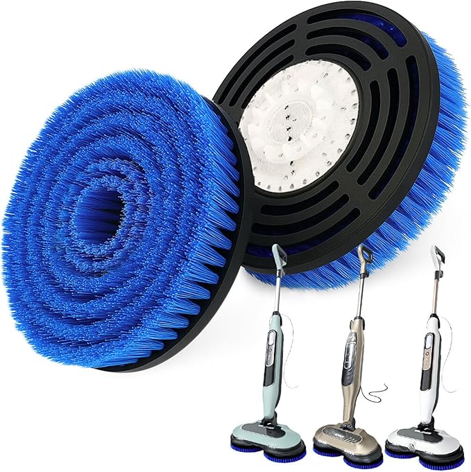 Frescares S7001 Upgraded Replacement Steam Mop Brush Head for Shark,S8201 S8001 S7000 S7201 S7000AMZ S7005 S7020 S7001C Scrubbing and Sanitizing Hard Floor Steam Mop Pads (2Blue)