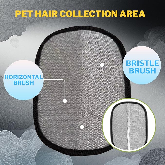 PotatoLife Pet Hair Removal Glove Upgraded Reusable Electrostatic Washable Fur Remover for Dogs Cats, Grooming Mitt for Couch, Sofa, Furniture, Carpet, Clothing and Car Seat, 2-Pack Small