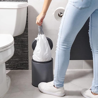 Plasticplace 6 Gallon Trash Bags White Drawstring Garbage Can Liners,17” x 20”,for Bathroom Kitchen Office Car Small Trash Bags,Leak-Proof & Tear-Resistant,100 Count (Pack of 6)