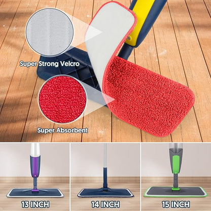 7 Count Reusable Mop Pads for Swiffer PowerMop - MEXERRIS Microfiber Wet PowerMop Pads Refills Machine Washable Hard Wood Floor Mop Pads Replacement for 13''-15'' Spray Floor Mops
