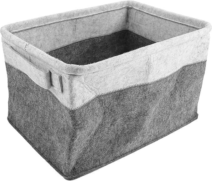 SHINEOFI Laundry Basket Felt Woven Hamper Large Collapsible Clothes Organizer Multipurpose Storage Bin for Home Laundry Room Bedroom