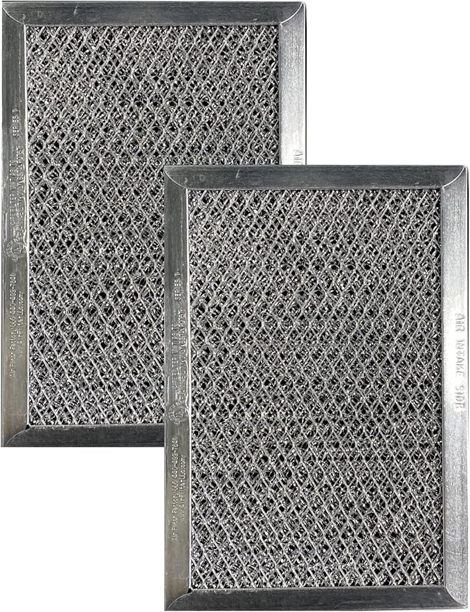 Air Filter Factory Charcoal Filter 230W1A011B Replacement For LG Kenmore GE LMV1630WW, LMV1630BB, MVH1615WW, MV1610ST 4-7/8" X 7-3/4" X 3/8" Charcoal Carbon Microwave Oven Filter 2-Pack