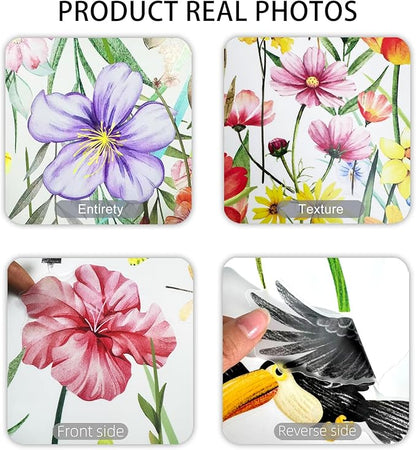 Wildflower Butterfly Wall Stickers Colorful Floral Garden Decals Watercolor Peel and Stick Decor for Kids Room Bedroom Home Decoration