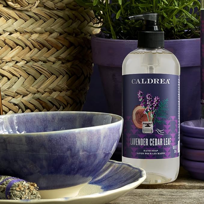 Caldrea Hand Wash Soap, Aloe Vera Gel, Olive Oil And Essential Oils To Cleanse And Condition, Lavender Cedar Leaf Scent, 10.8 Oz