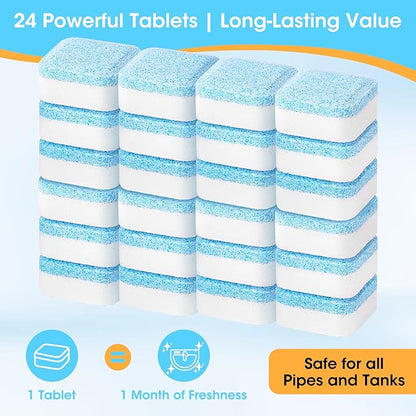 Ultra-Strength Garbage Disposal Cleaner Deodorizer Tablets - 24 Pack | Fresh Citrus Foam Sink and Drain Cleaner | Deep Clean to Eliminate Odors | Pipe Friendly (12-Month Supply)