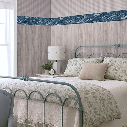 Blue Abstract Wallpaper Border 196x4 Inch Peel and Stick Wall Border Modern Wave Pattern Removable Vinyl Wall Trim Bathroom Kitchen Living Room Bedroom Home Decor