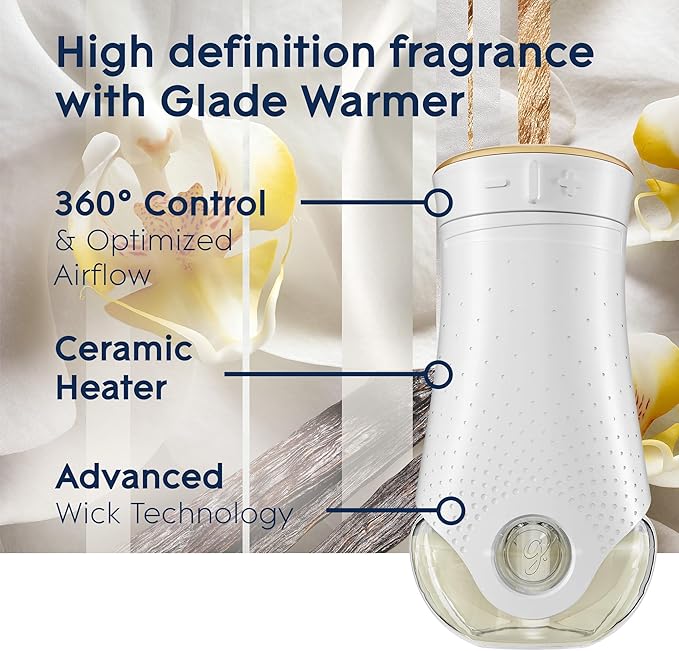 Glade PlugIns Refills Air Freshener, Scented and Essential Oils for Home and Bathroom, Sheer Vanilla Embrace, 1.34 Oz, 2 Count