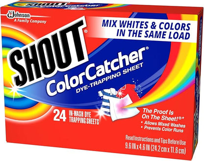 Shout Color Catcher Sheets for Laundry, Allow Mixed Washes, Prevent Color Runs and Maintain Original Clothing, 24 Count (Pack of 2)
