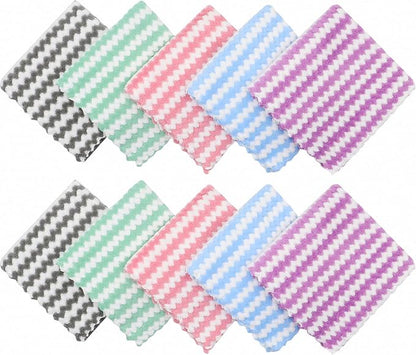 Microfiber Cleaning Cloth Lint Free Cleaning Rags, 10 Pack Fast Drying Dish Rags for Cleaning, Super Absorbent Kitchen Dish Cloths for Wash Dishes,12 in x 12 in, Mix Color