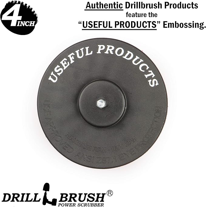 Drill Brush - Indoor/Outdoor Medium and Stiff 4-inch Round - Spin Brush - Combo Kit - Cleaning Supplies - Stove, Oven, Sink - Grout Cleaner - Outdoor Rug - Deck Brush - Algae, Mold, Mildew, and Moss