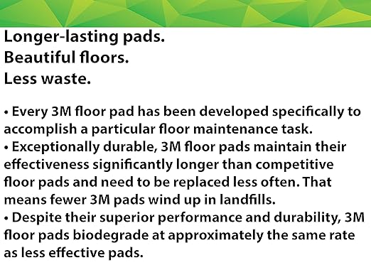 3M Buffer Floor Pad 5100, Red, 12", Removes Soil, Scratches, Scuff Marks, and Black Shoe Heel Marks