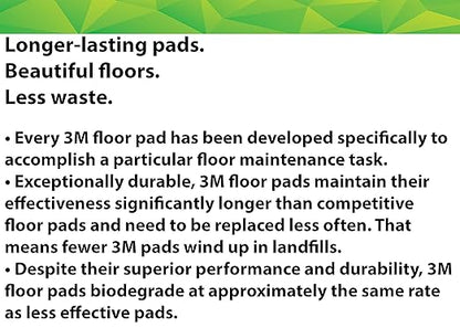 3M Buffer Floor Pad 5100, Red, 12", Removes Soil, Scratches, Scuff Marks, and Black Shoe Heel Marks
