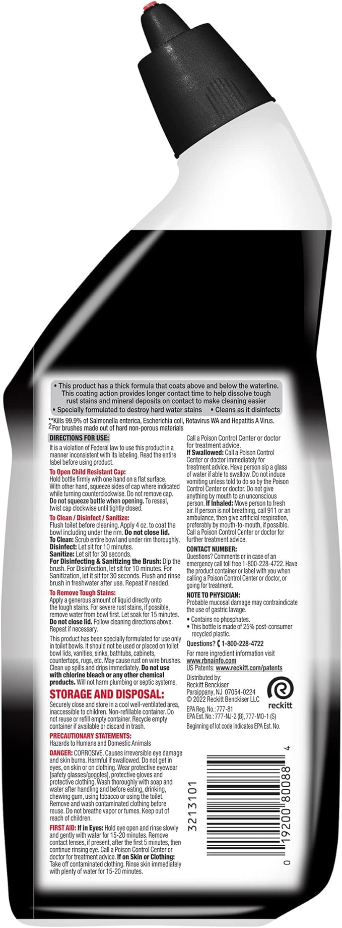 Lysol Lime & Rust Toilet Bowl Cleaner Gel, For Cleaning and Disinfecting, Destroys Stains including those from Hard Water and Rust, 24oz (Pack of 9)