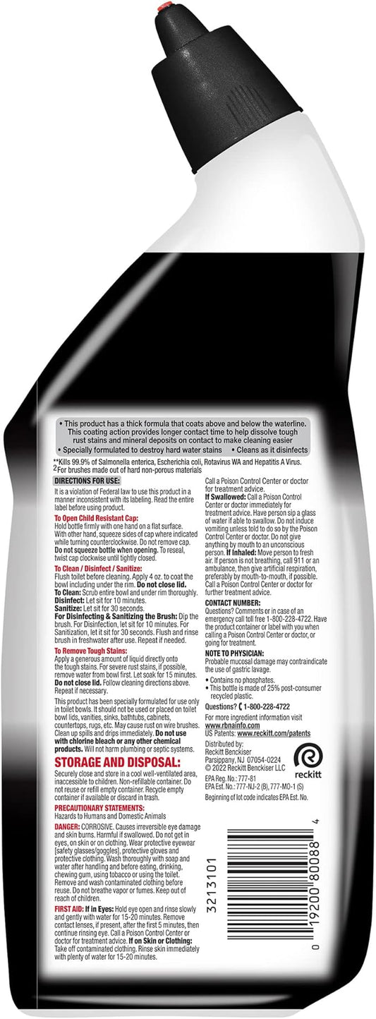 Lysol Lime & Rust Remover Toilet Bowl Cleaner, 48oz (2X24oz), 10X Cleaning Power