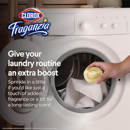 Clorox Fraganzia Laundry Scent Booster Crystals, In-Wash Fragrance Beads for Fresh-Smelling Clothes & Linens, Safe for All Fabrics & Colors, Easy-Pour Bottle, Vanilla Scent, 70 Oz