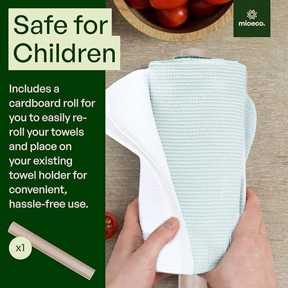 24 Pack Multicolored Reusable Paper Towels - Nature Friendly - Organic Cotton Alternative - Thick, Strong, Paperless Kitchen Dish Cloths - Reusable Napkins - Dish Towels - Cloth Napkin