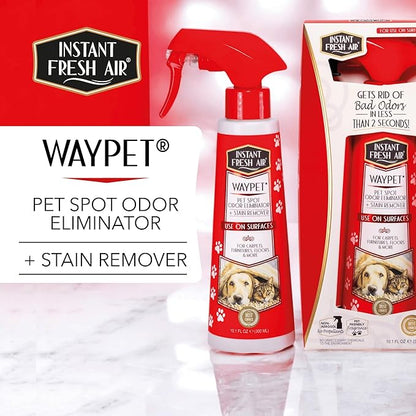Waypet Pet Urine Enzyme Cleaner, Odor Eliminator & Stain Remover - Neutralizes Odors Fast & Cleans Stains from Cats & Dogs - Use on Carpet, Furniture, Floors - 10.1 Fl Oz