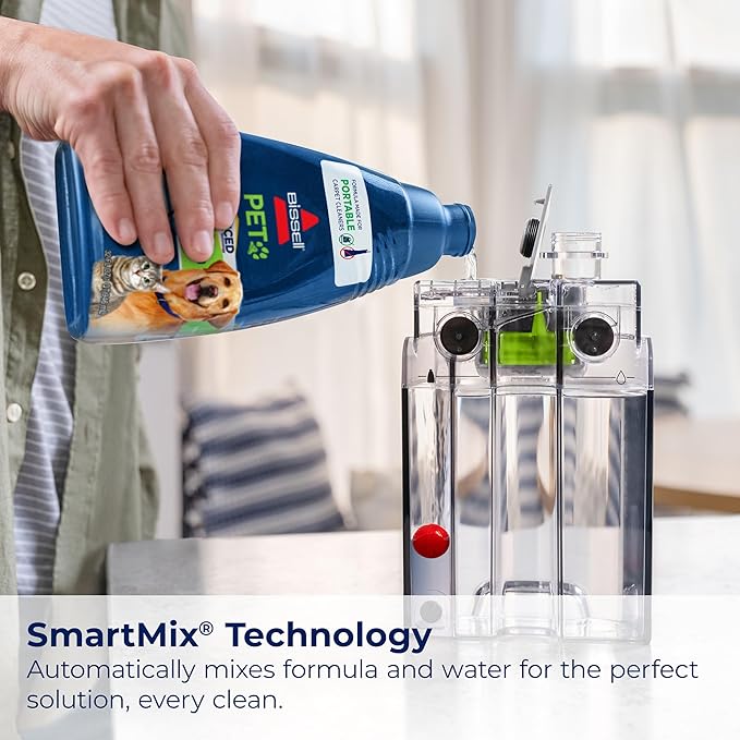 BISSELL Little Green ProHeat SmartMix, Portable Deep Cleaner, Self-Cleaning Tough Stain Tool and Specialized Pet Hair Removal Tool Included, 3935