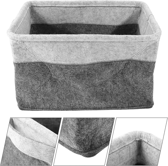 Happyyami Foldable Felt Laundry Basket Multi-Functional Storage Hamper for Dirty Clothes Portable Organizer for Bathroom Dorm and Bedroom Space-Saving Design Handles