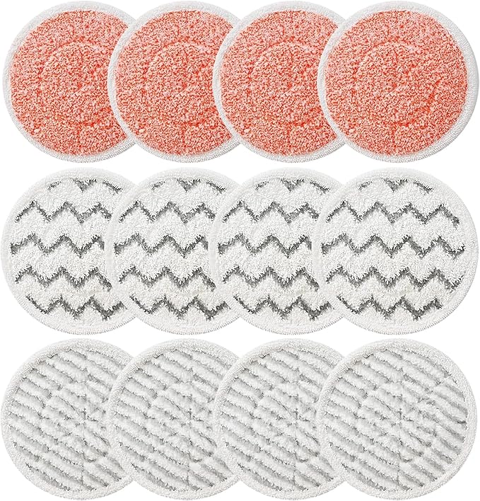 12 Pack S8001 S8201 S8000 S7001 Steam and Scrub Mop Pads for Shark S8001 S8201 S8000 S7001 S7201 S7005 S7000AMZ S7000 S7001TGT S7020 Steam & Scrub Steam Mop