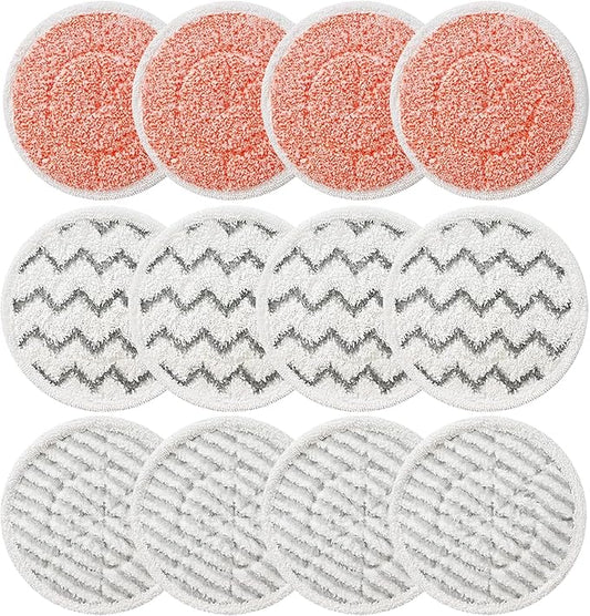 12 Pack S8001 S8201 S8000 S7001 Steam and Scrub Mop Pads for Shark S8001 S8201 S8000 S7001 S7201 S7005 S7000AMZ S7000 S7001TGT S7020 Steam & Scrub Steam Mop