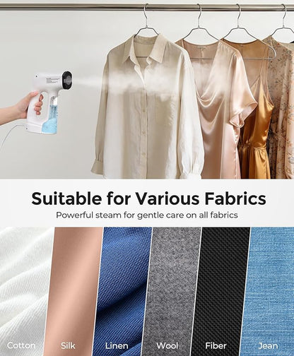 LyriFine Vacuum Steamer for Clothes, 3500Pa Suction Clothes Steamer Handheld, 2-in-1 Steamer&Iron Garment Steamer, 3 Modes& 360° Leak-proof Technology Fabric Steamer for Wrinkle Removal (for 110-120V)