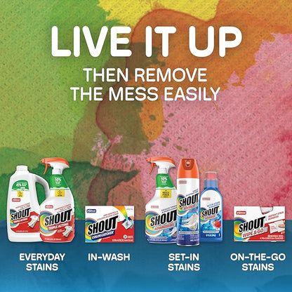 Shout Advanced Stain Remover Gel for Clothes Laundry, Ultra Concentrated Gel with Built-in Scrubber Brush for Deep Set-In stains, 8.7oz