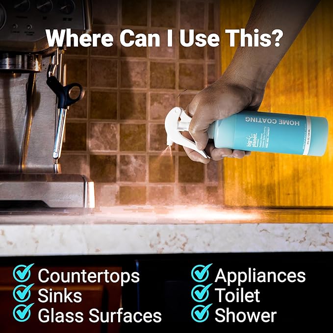Big Planet Home Ceramic Spray Coating Kit - Seals, Shines & Protects Against Stains - For Stainless Steel, Kitchen & Bath, Appliances, Countertops, Glass, Sinks, Tile